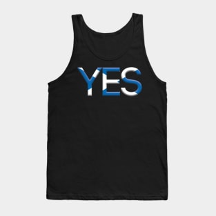 YES, 3D Pro Scottish Independence Saltire Flag Text Slogan Tank Top